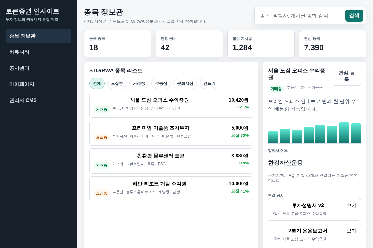 STO 투자 정보 제공 및 커뮤니티 플랫폼 구축